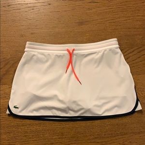 Lacoste Sport White Tennis Skirt with Navy Trim